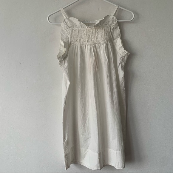 NWT Doen Lynette Cotton Poplin Ruffle Trim Baby Doll Mini Dress Salt - Picture 8 of 10